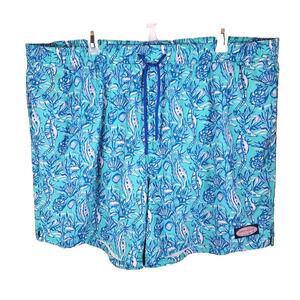 Vineyard Vines Swim Trunks Mens 4XB Blue Seahorse Mesh Lined elastic waist